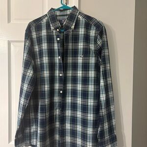 Vineyard Vines Navy and White Plaid Shirt